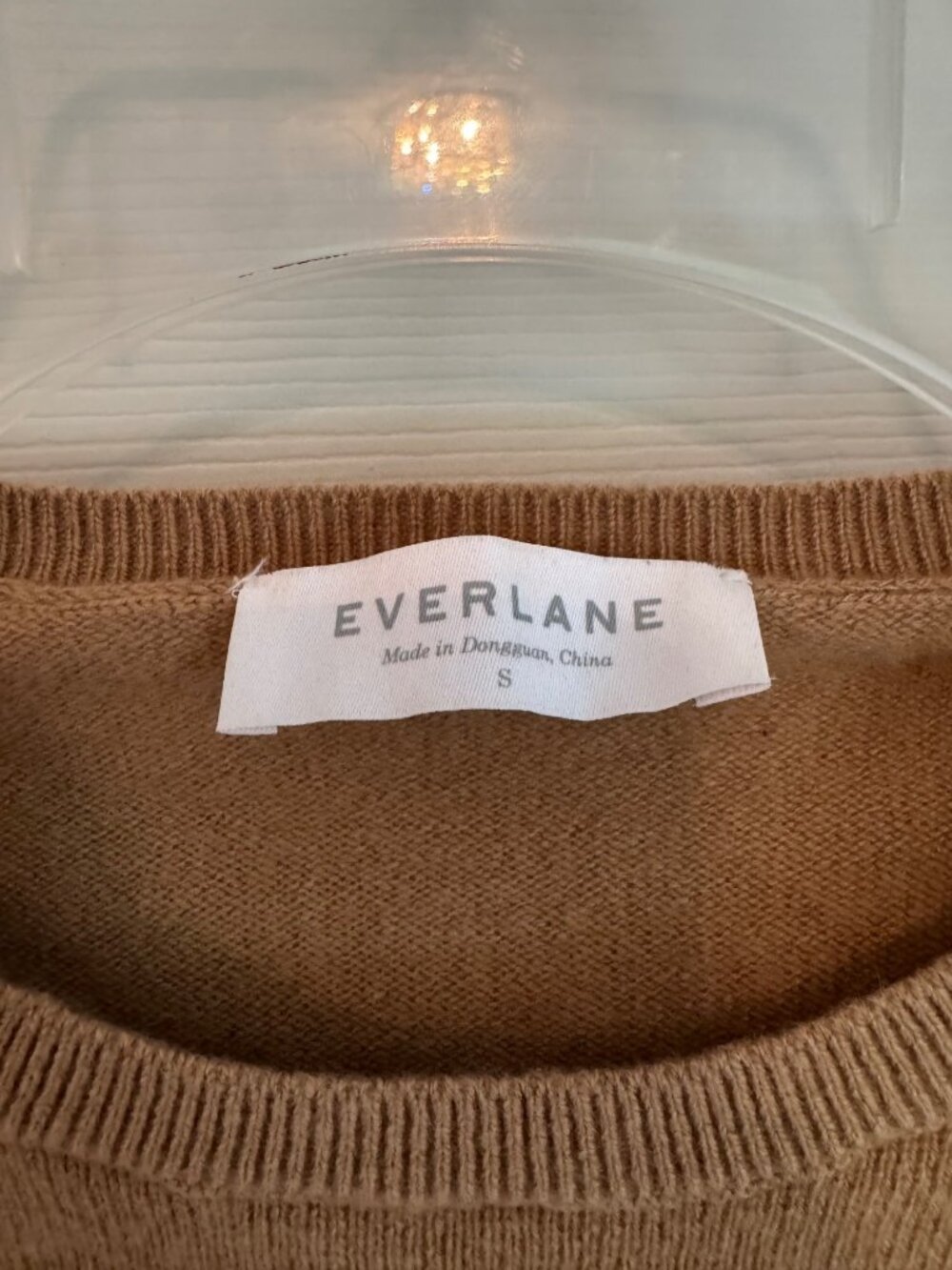 Everlane Brown 100% Cashmere Long Sleeve Crewneck Sweater Women's Small - Picture 3 of 6